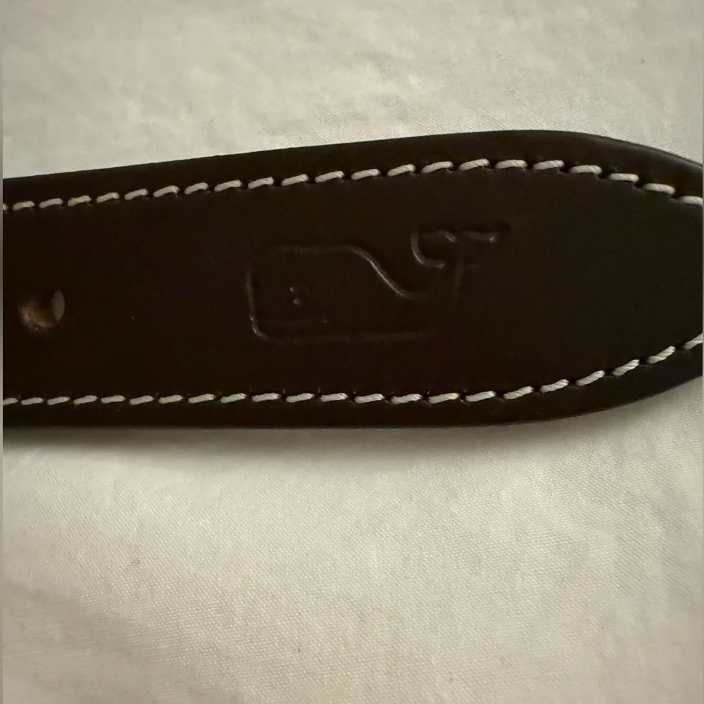 Vineyard Vines Santa Whale Belt Boys Blue Canvas Brown Leather Santa Hat Size 28